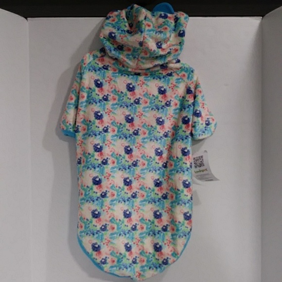 LovinPet Blue Floral Print Dog Pajamas With Hood Size L *NWT* - Picture 3 of 9